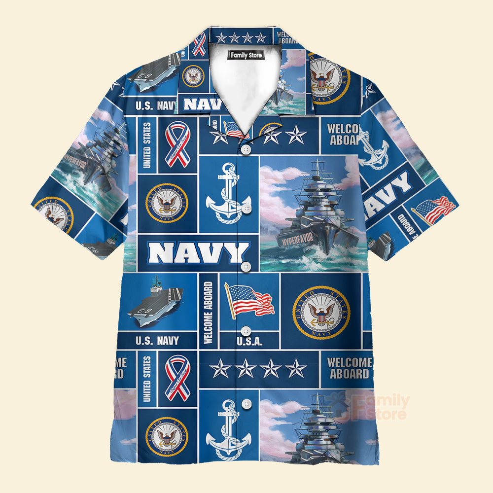 Veteran Soldier US Navy Welcome To Aboard Hawaiian Shirt