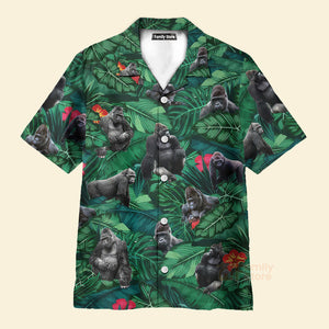 Gorilla Summer Short Sleeve Hawaiian Aloha Shirt