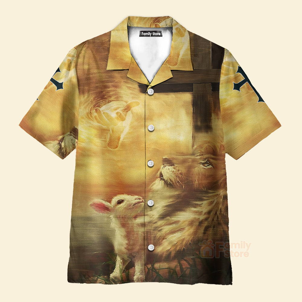 Jesus Easter Day Lion Flame Aloha Hawaiian Shirts For Men And For Women