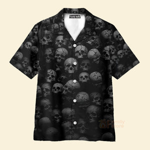 Skull Black Hawaiian Shirt For Men & Women