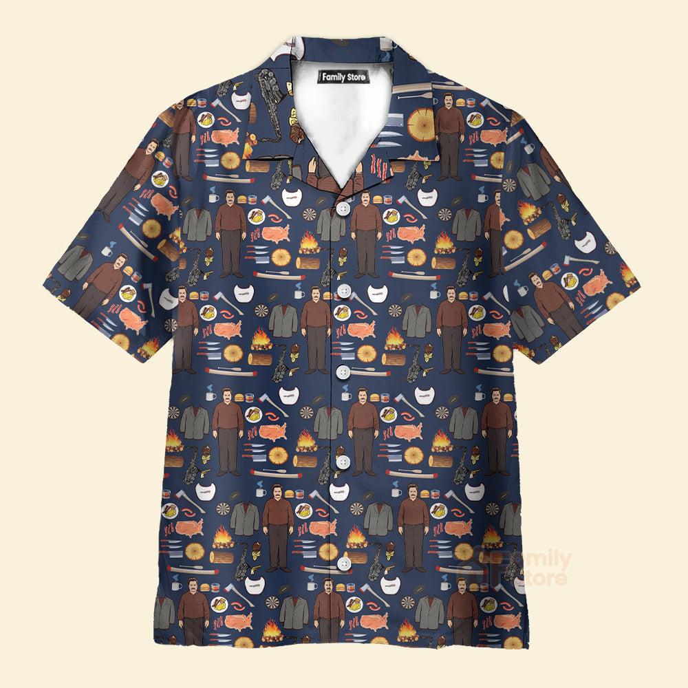 Ron Swanson Parks And Recreation Button Down Shirt