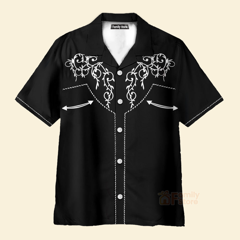 Cowboy Rodeo Texture , Vintage Embroidered Texas Western Hawaiian Shirt