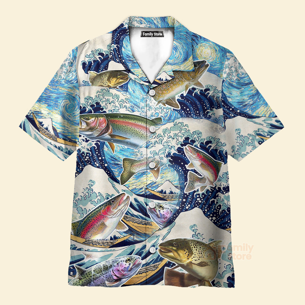 Fishing Trout Fishing Big Waves Style - Hawaiian Shirt