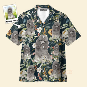 Portrait Of Gray Poodle On Floral Flowers Custom Hawaiian Shirt PN302110Lb