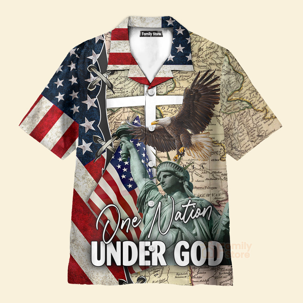 America Liberty One Nation Under God Hawaiian Shirt - KLZ1072447Lb