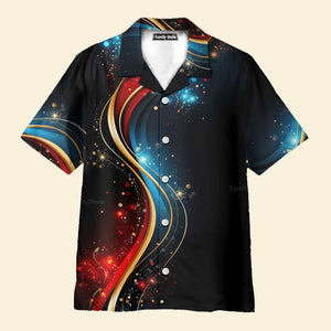 FamilyStore Geometric Gradient Line Short Sleeve - Hawaiian Shirt