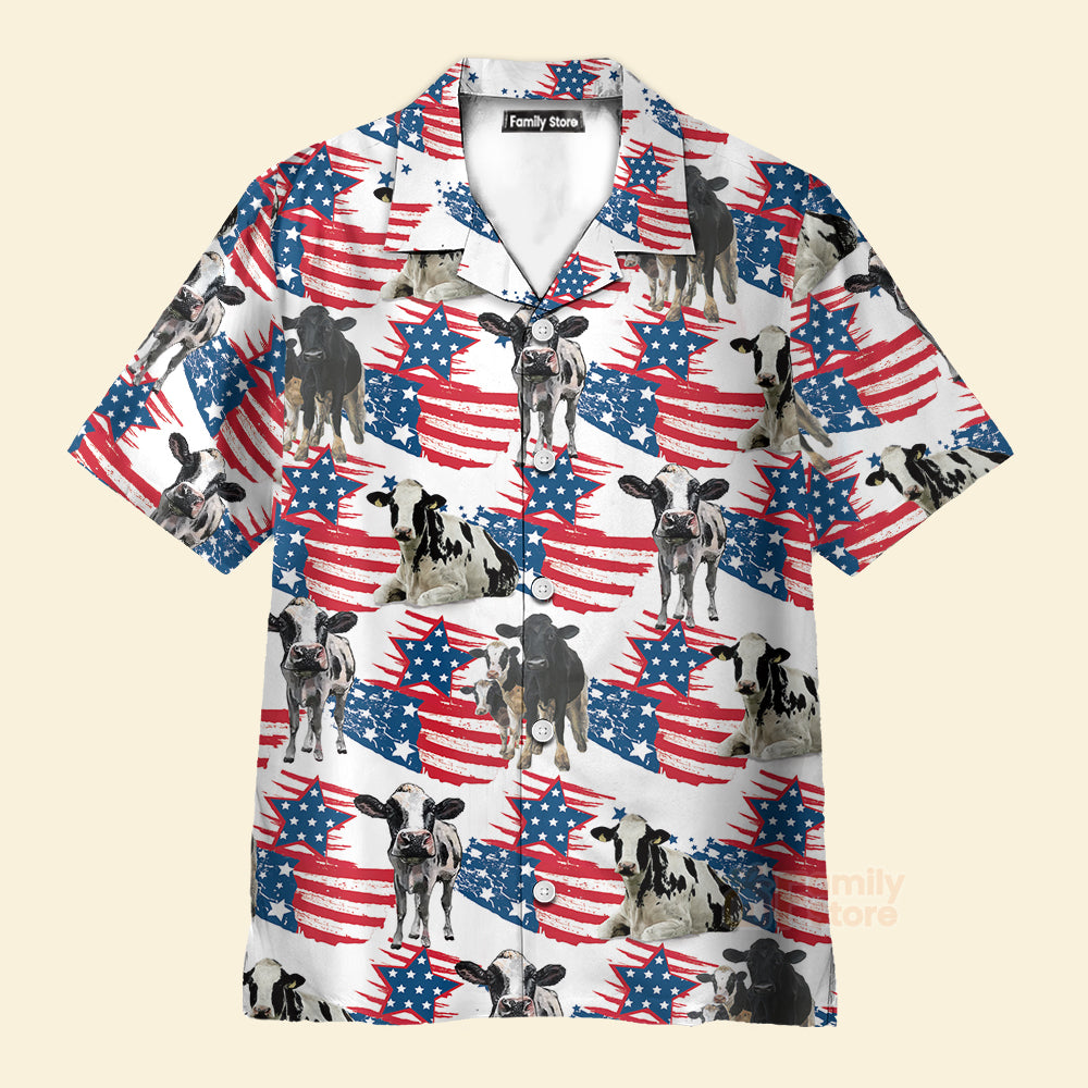 Unique Holstein Happy Flag 3D Hawaiian Shirt