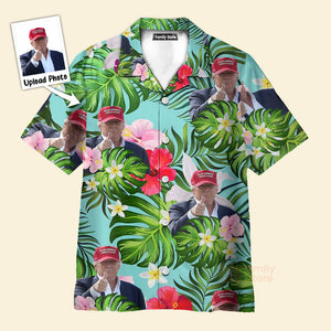 Custom Donald Trump Photo Tropical Style Hawaii Shirt