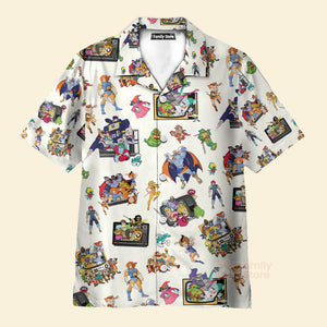 80S Famous Cartoon Characters Pattern Hawaiian Shirt