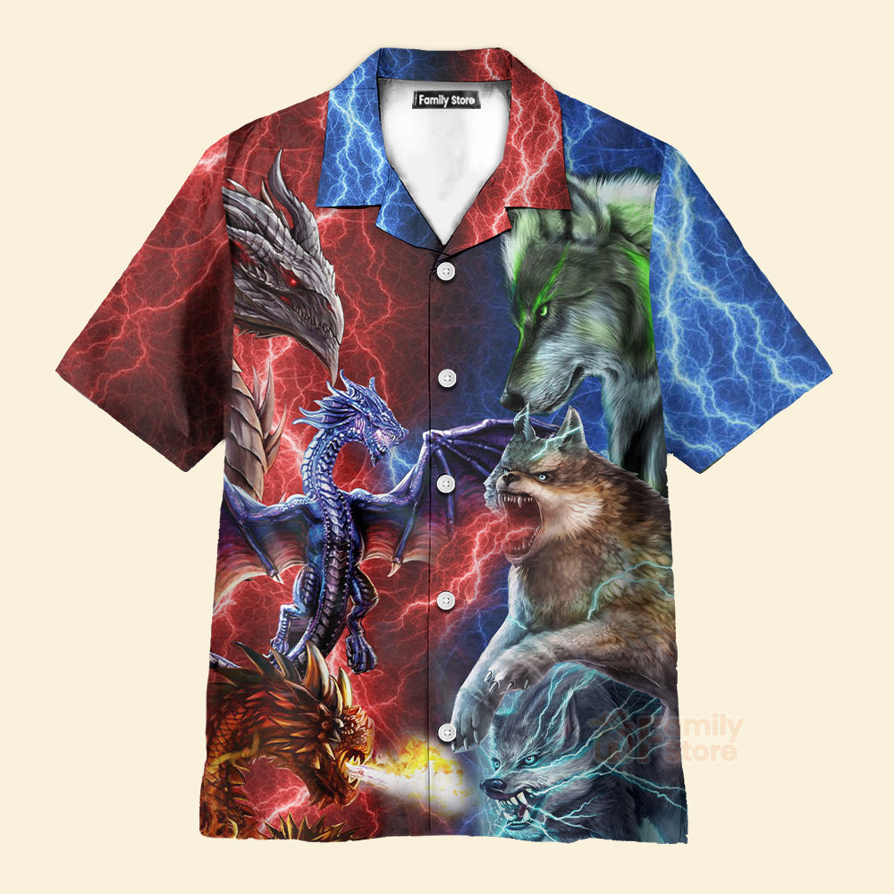 Dragon Vs Wolves Hawaiian Shirt