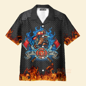 FamilyStore Firefighter First In Last Out - Personalized Hawaiian Shirt