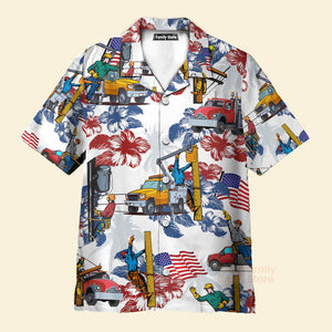 Lineman 4Th Of July Hawaiian Shirt