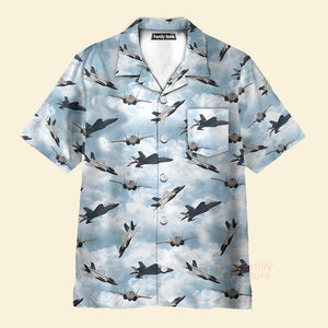 Sky Aircraft Hawaiian Shirt, Airplane Aloha Shirt, Aviation Shirt For Men