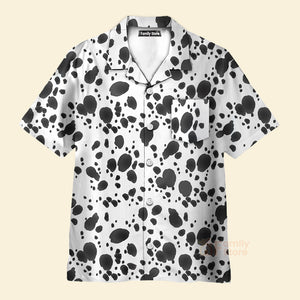 Dalmatian Dog Pattern Black And White Aloha Hawaiian Shirts For Men, Women