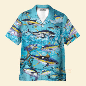 Fishing Tuna Fish In The Blue Sea - Hawaiian Shirt