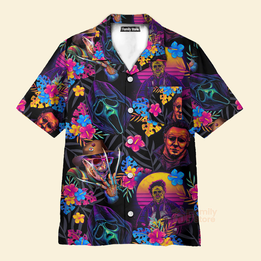 Horror movie Retro Flower Tropical Style - Hawaiian Shirt