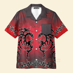 Red Tribal Dragon Hawaiian Shirt