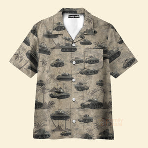 US Army Tanks WWII Hawaiian Shirt
