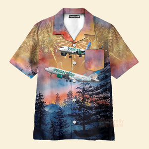 Frontier Airlines Airbus A320-251N Independence Day Hawaiian Shirt