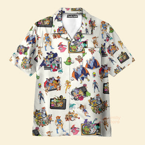 80S Famous Cartoon Characters Pattern Hawaiian Shirt