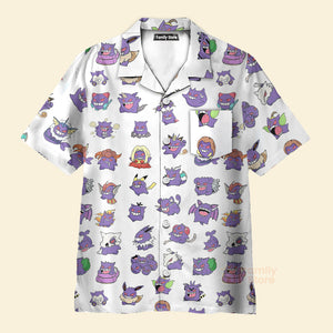 Gengar Cosplay Pokemon Hawaiian Shirt