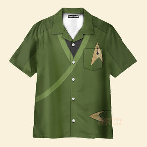 Star Trek Captain Pike Green Costume - Hawaiian Shirt