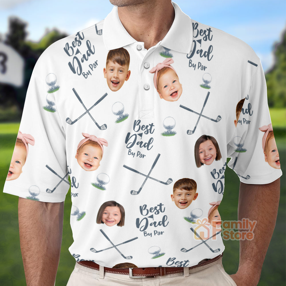 FamilyStore Custom Photo Best Dad By Par - Gift For Father, Grandfather - Personalized Men Polo Shirt 