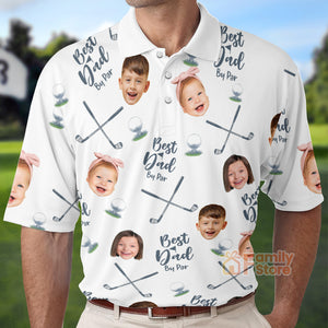 FamilyStore Custom Photo Best Dad By Par - Gift For Father, Grandfather - Personalized Men Polo Shirt 
