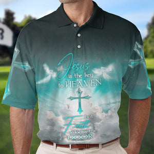 Jesus Is The Key To Heaven But Faith Unlocks The Door Polo For Men