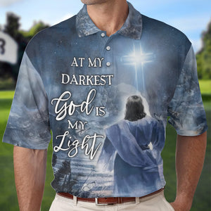 At My Darkest God Is My Light Polo Shirt For Men