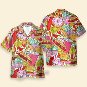 Food Junk Food Art Colorful Hawaiian Shirt