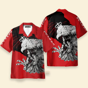 Red Polish Eagle Aloha Hawaiian Shirts For Men & Women