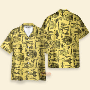 FamilyStore Starwars Starship Yellow Color - Hawaiian Shirt