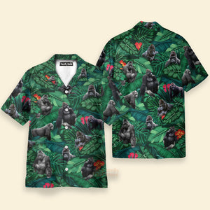 Gorilla Summer Short Sleeve Hawaiian Aloha Shirt