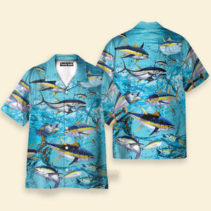 Fishing Tuna Fish In The Blue Sea - Hawaiian Shirt