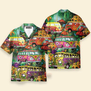 Hippie Bus Peace Life Colorful Style Hawaiian Shirt