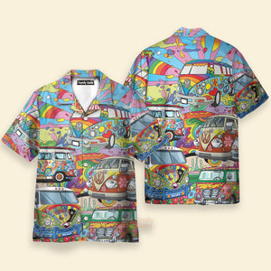 Hippie Van Colorful Art Peace Hawaiian Shirt