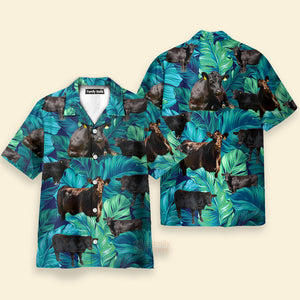 Custom PhotoBlack Angus Cattle Lover - Hawaiian Shirt