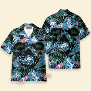 Leaves Tropical Floral Skull - Hawaiian Shirt