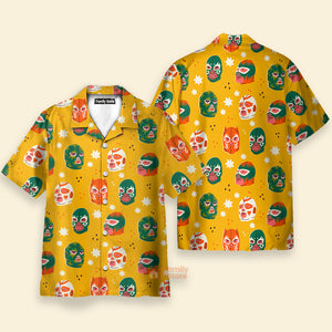 FamilyStore Wrestling Character Pattern Yellow - Hawaiian Shirt