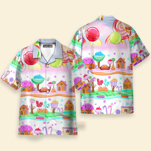 Food Dessert Colourful Cookies Candy Lolipop Hawaiian Shirt