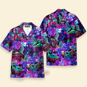 FamilyStore Special Starwars Baby Yoda Synthwave - Hawaiian Shirt