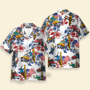 Lineman 4Th Of July Hawaiian Shirt