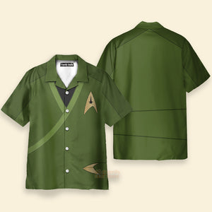 Star Trek Captain Pike Green Costume - Hawaiian Shirt