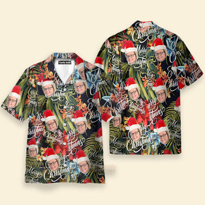 Men'S Custom Face Merry Christmas Hawaiian Shirts