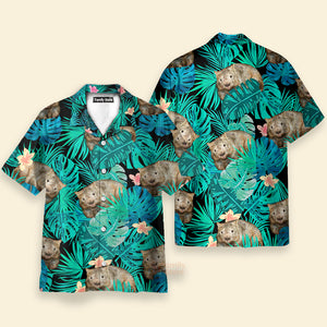 Wombat Tropical Flowers Aloha Hawaiian Shirts For Men & Women