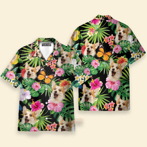 Custom Photo Dog Hibiscus Flower Summer - Personalized Hawaiian Shirt