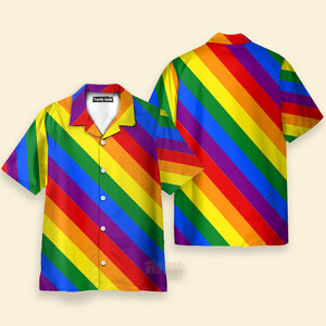 Lgbt Rainbow Gay Pride Flag Vintage Hawaiian Beach Shirts