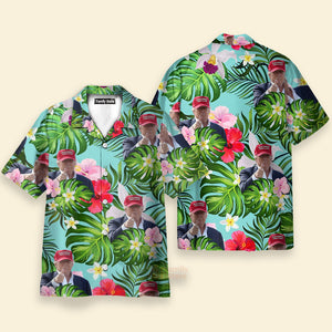 Custom Donald Trump Photo Tropical Style Hawaii Shirt