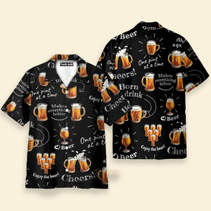 Beer Born To Drink Hawaiian Shirt